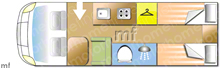 Hymer T Class CL 2008 Motorhome layout\