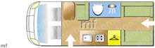 Elddis Accordo 135 2018 Motorhome layout\
