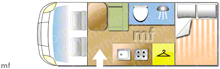 Elddis Accordo 125 2019 Motorhome layout\