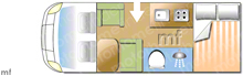 New Dethleffs Globebus T1 Motorhome layout