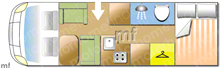 Dethleffs Advantage 2010 Motorhome layout\