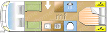 Dethleffs Pulse I7051 DBL 2019 Motorhome layout\