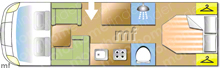 New Carthago Chic E-Line 151QB Motorhome layout