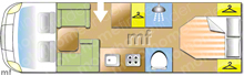 Dethleffs Trend T7057 DBM 2018 Motorhome layout\