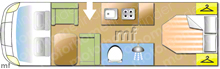Swift Kontiki 625 2018 Motorhome layout\