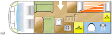 Burstner Ixeo 666 TI 2009 Motorhome layout