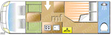 Autosleeper Burford 2018 Motorhome layout\
