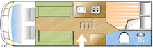 Bessacarr E760 2005 Motorhome layout\