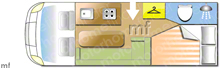 Autosleeper Orian Aquilas 2005 Motorhome layout\