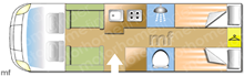 Swift Bessacarr 597 Lux 2018 Motorhome layout\