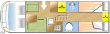 Bessacarr E574 2018 Motorhome layout\