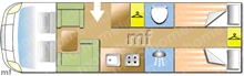Bessacarr 597 2018 Motorhome layout\