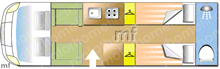 New Elddis RivaGold 185 Motorhome layout