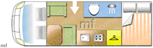 Chausson Welcome 28 2008 Motorhome layout\