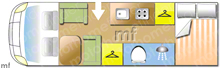 Hymer Bestline 2010 Motorhome layout\
