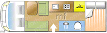 Swift Esprit 484 2014 Motorhome layout\