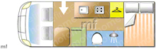 Dethleffs Globebus I1 2019 Motorhome layout\