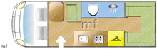 Elddis Autoquest 145 2009 Motorhome layout\
