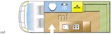 Compass Avantgarde 400 RL 2002 Motorhome layout\