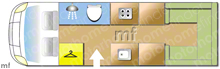 Lunar Champ A520 2005 Motorhome layout\