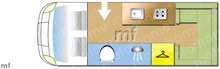 Rollerteam Autoroller 70 2001 Motorhome layout\