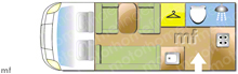 Elddis Autoquest 100 2009 Motorhome layout\