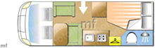 Dethleffs Esprit I5701 2011 Motorhome layout\