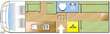 Bessacarr E795 2005 Motorhome layout\