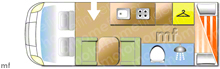 Dethleffs Trend A5887 2018 Motorhome layout\