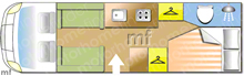 Swift Kontiki 665 P 2008 Motorhome layout\