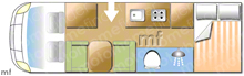 Rollerteam Autoroller 600G 2010 Motorhome layout\