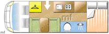 Mooveo C705 2009 Motorhome layout\