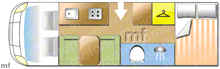 Autotrail Scout SE 2008 Motorhome layout\