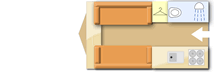 Swift Basecamp 2 Plus 2022 caravans layout